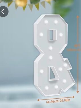 White Marquee Ampersand Light - Illuminated Decor